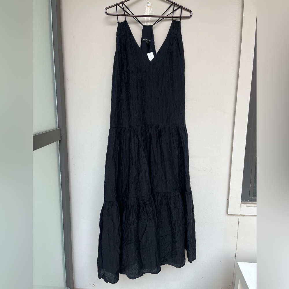 NWT Banana Republic Black Midi Dress with Spaghetti Straps